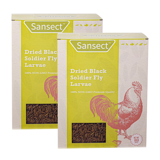 Sansect 20LB High Calcium Dried Black Soldier Fly Larvae for Chickens, Birds, Reptiles